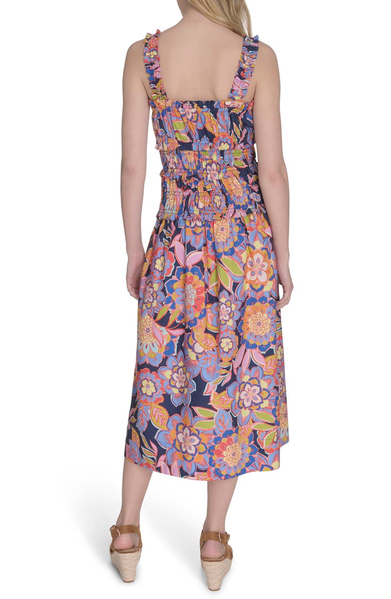 Eliza J Print Maxi Sundress, Alternate, color, Blue/ Pink/ Orange Multi