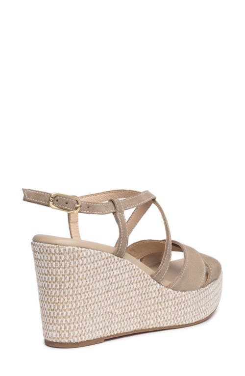 Nerogiardini Strappy Platform Wedge Sandal In Taupe