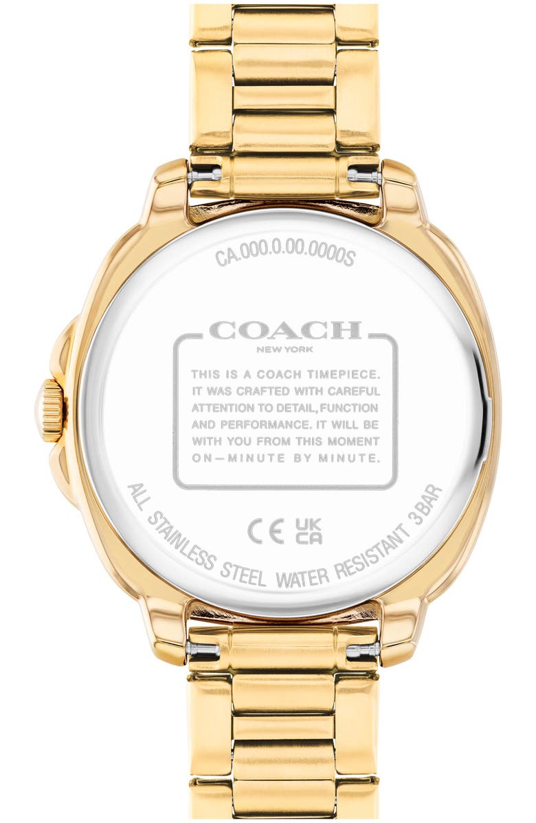 COACH Kitt Crystal Bezel Bracelet Watch, 34mm, Alternate, color, Gold/ White