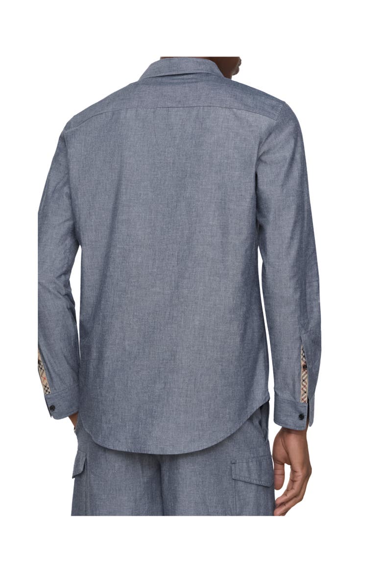 Classic Fit Cotton Blend Shirt, Alternate, color, Bright navy