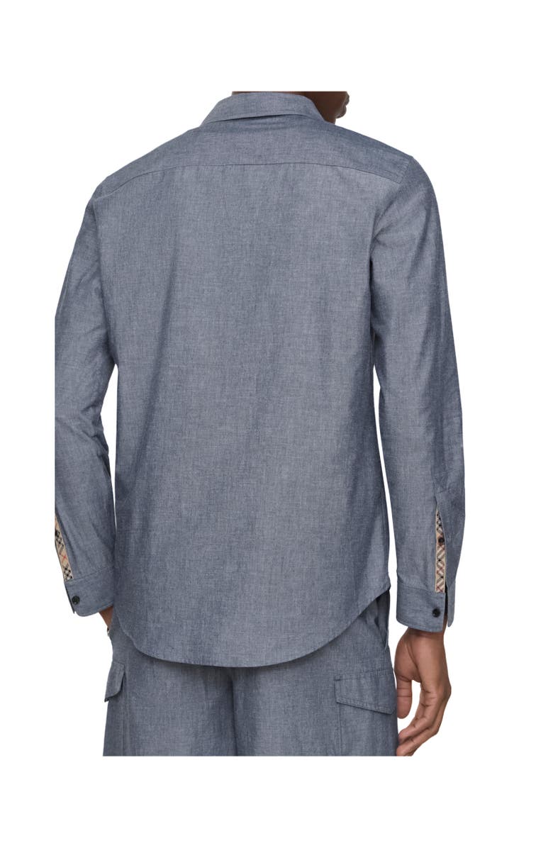 Burberry Regular Fit Cotton Blend Shirt, Alternate, color, Bright Navy
