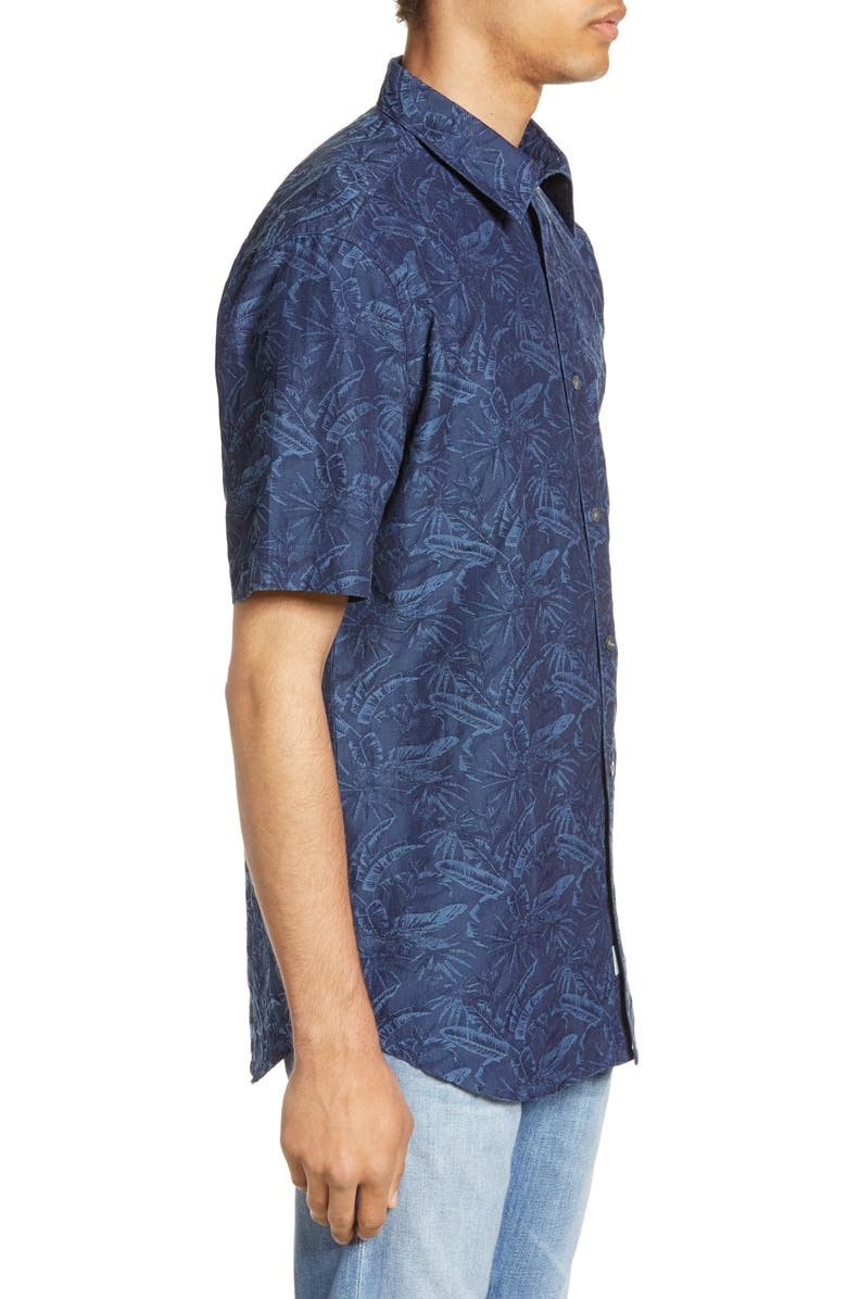 Coastaoro Venice Regular Fit Palm Print Shirt, Alternate, color, 