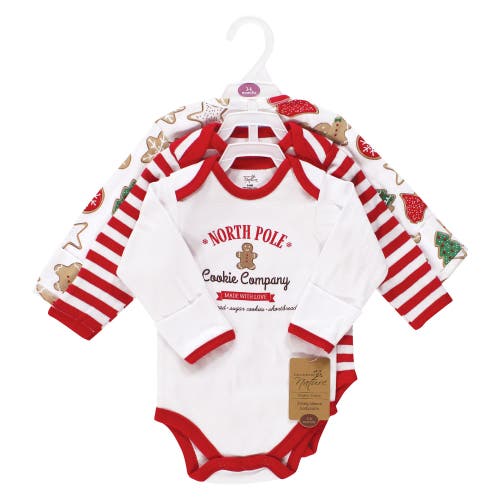 Touched By Nature Organic Cotton Long-sleeve Bodysuits In Multi