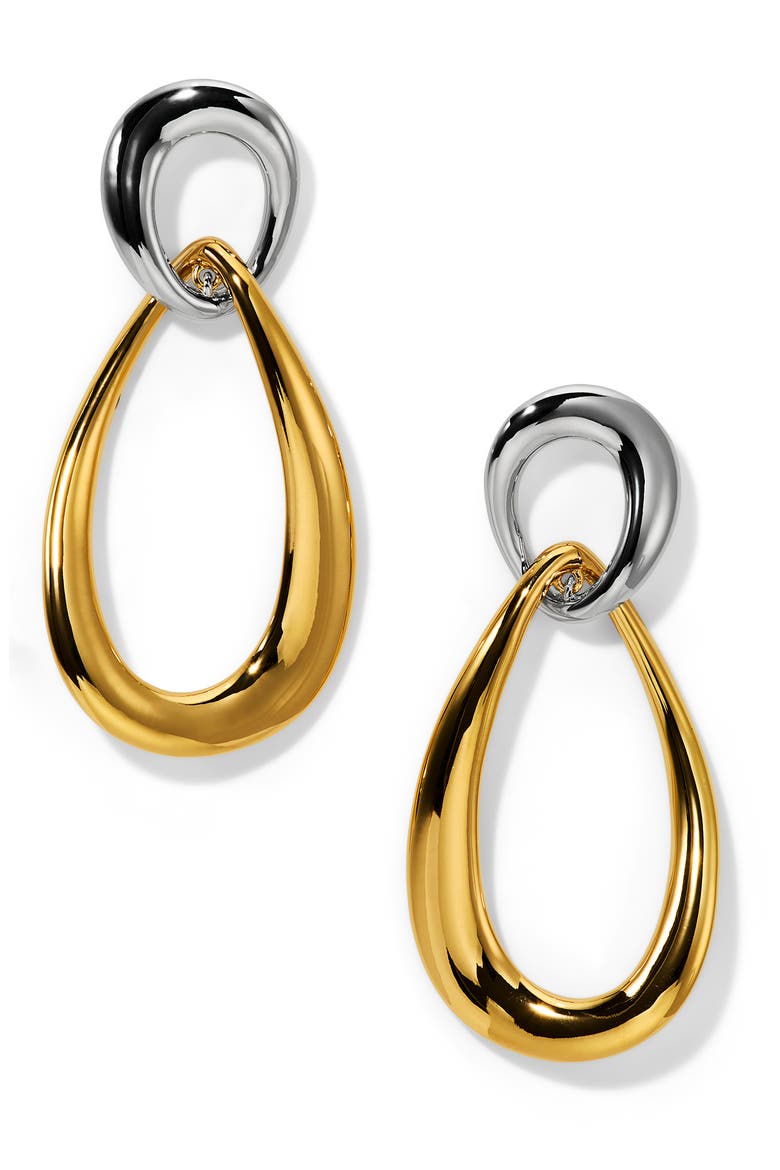 Muse Two-Tone Link Drop Earrings, Main, color, GOLD