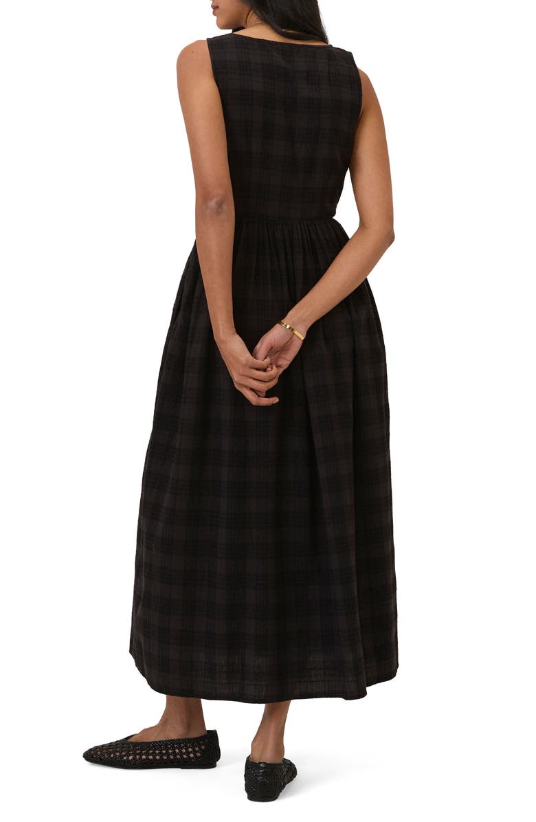 Nobody's Child Cora Plaid Midi Dress, Alternate, color, Black