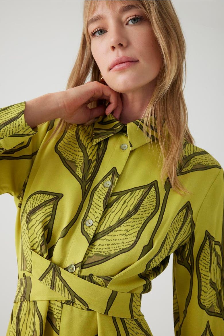April Midi Shirt Dress, Alternate, color, GREEN