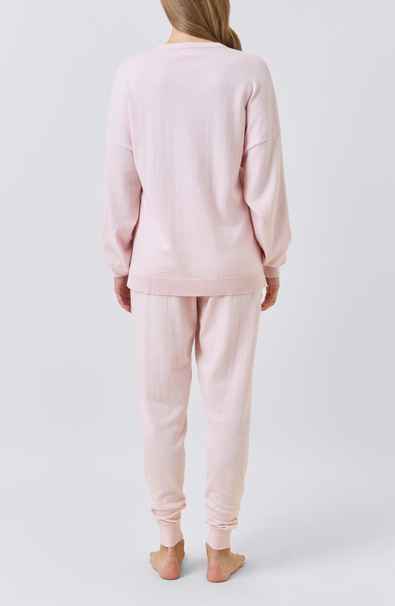 Papinelle Cotton & Cashmere Crewneck Sweater, Alternate, color, Papinelle Pink