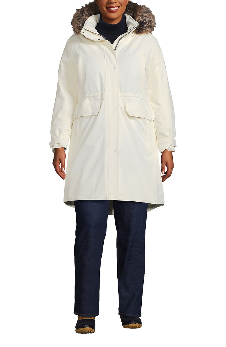 Lands' End Plus Size Expedition Down Waterproof Winter Parka, Alternate, color, Ivory