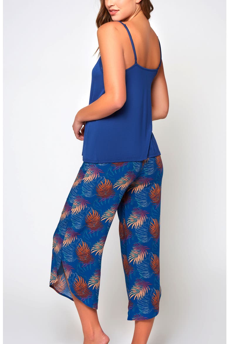 Lace Trim Knit Set with Capri Pants, Alternate, color, Navy-Blue