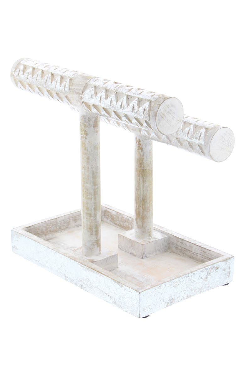 GINGER BIRCH STUDIO Silvertone Wood Natural Jewelry Stand, Alternate, color, 