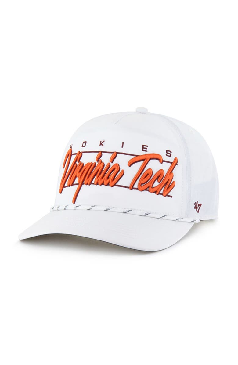 '47 Men's '47 White Virginia Tech Hokies Condor Hitch brrr° Adjustable Hat, Main, color, 