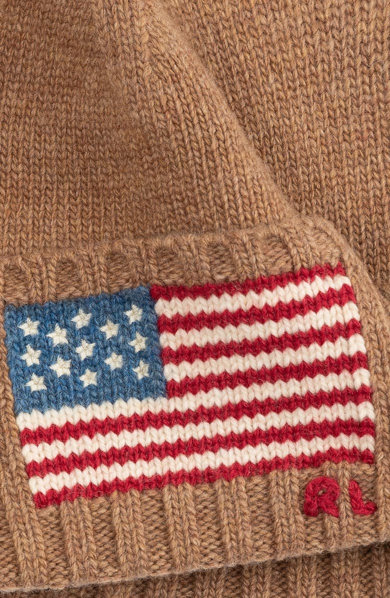 Polo Ralph Lauren Rl Flag Beanie, Alternate, color, Italian Heather