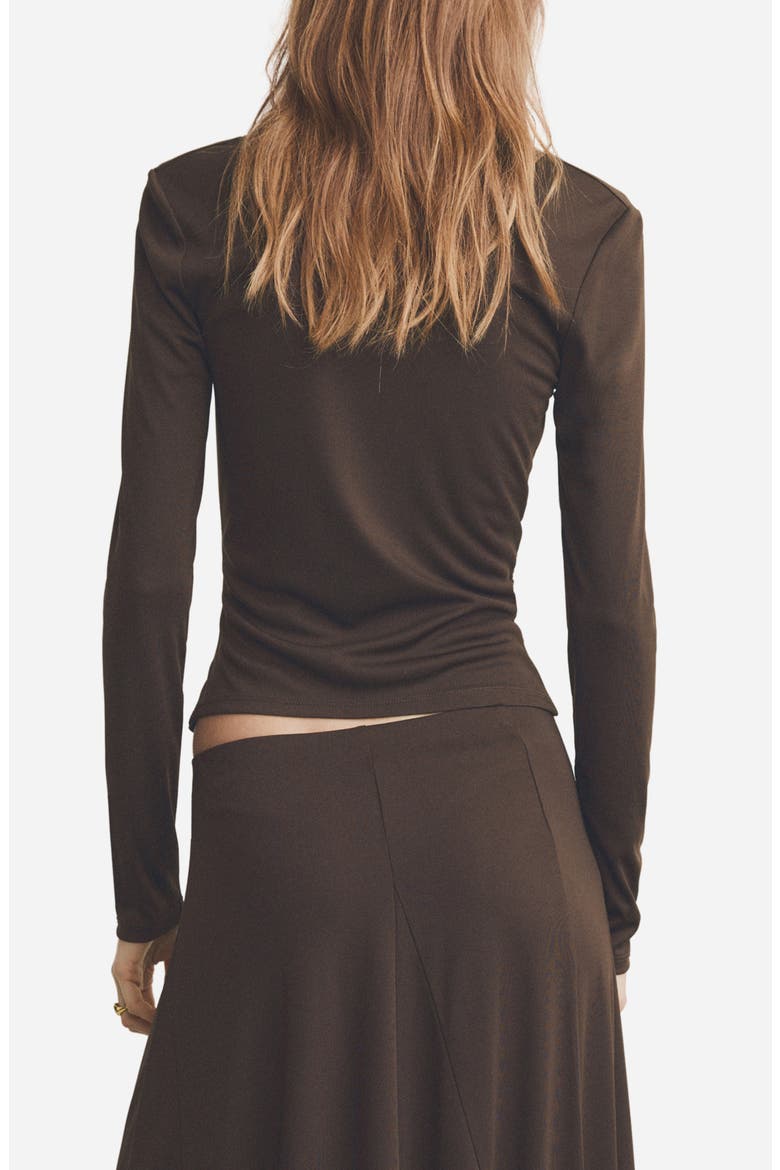 Odette Cowl Neck Top, Alternate, color, BROWN