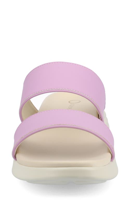 Journee Collection Women's Janis Double Band Comfort Wedge Sandals In Lilac