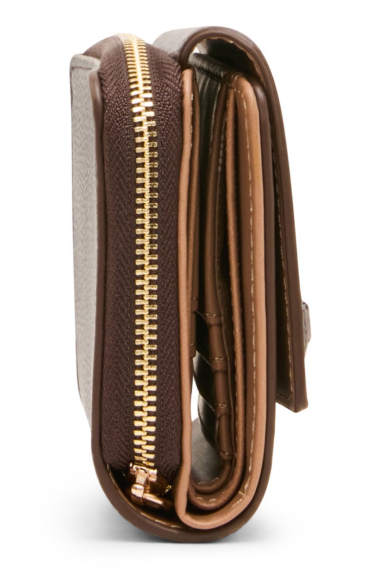 Zip Around Trifold Wallet, Alternate, color, ESPRESSO