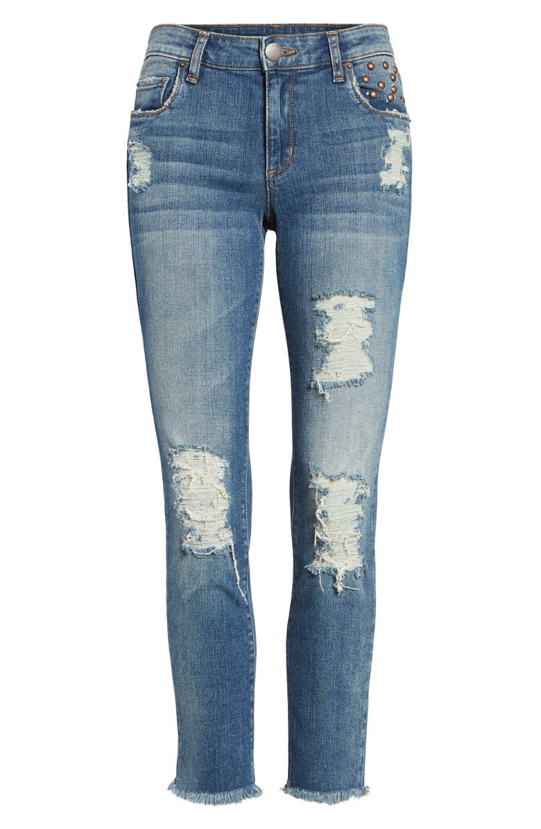 STS Blue Taylor Fray Hem Straight Leg Jeans, Alternate, color, 