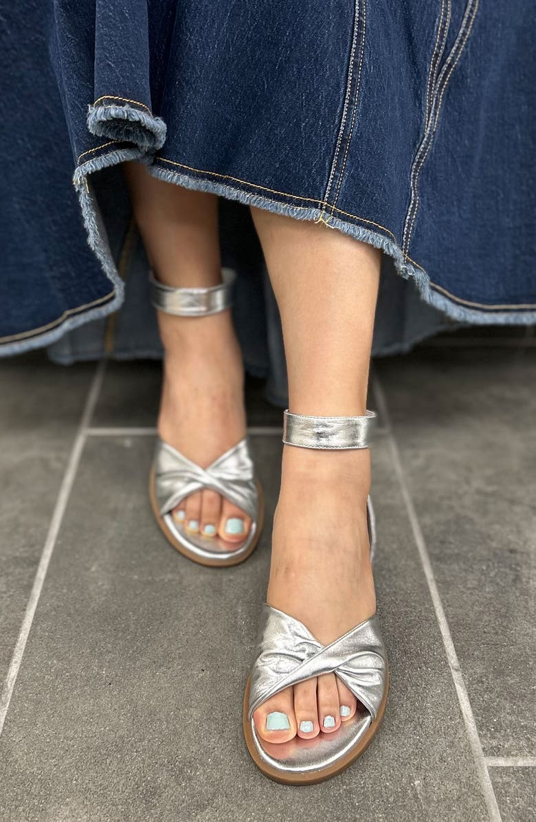 Seychelles Look Up Ankle Strap Sandal, Alternate, color, Silver