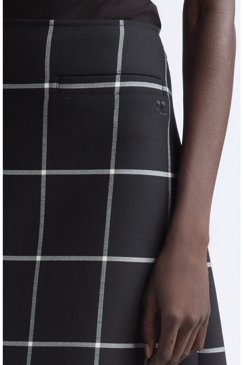 Windowpane Check Skirt, Alternate, color, BLACK/ WHITE