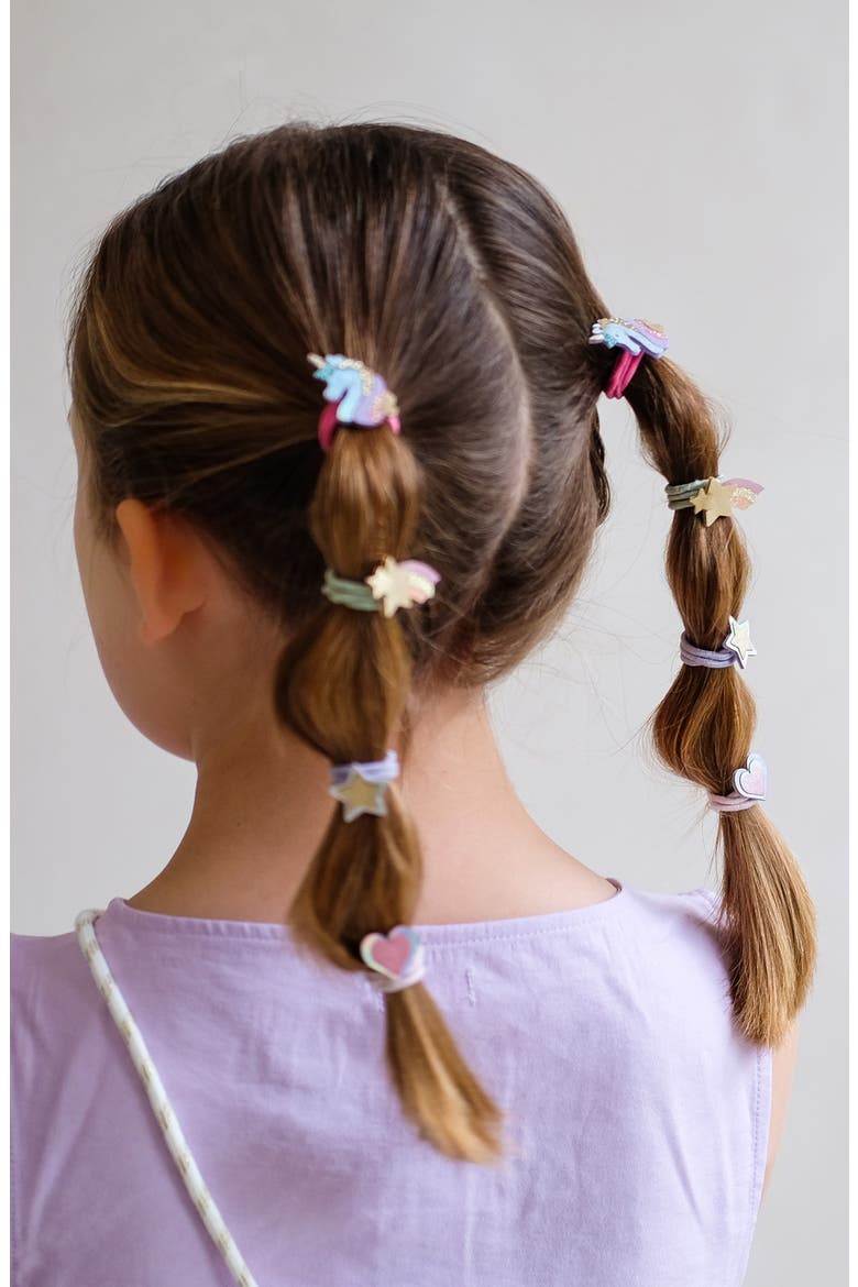 Kids' Dreamy Unicorn Assorted 6-Pack Ponytail Holders, Alternate, color, PINK