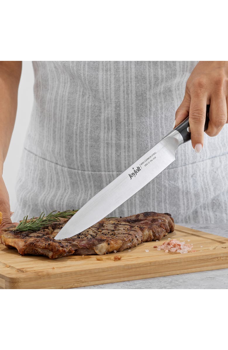 JoyJolt 8" Slicing Knife, Alternate, color, Silver/ Black