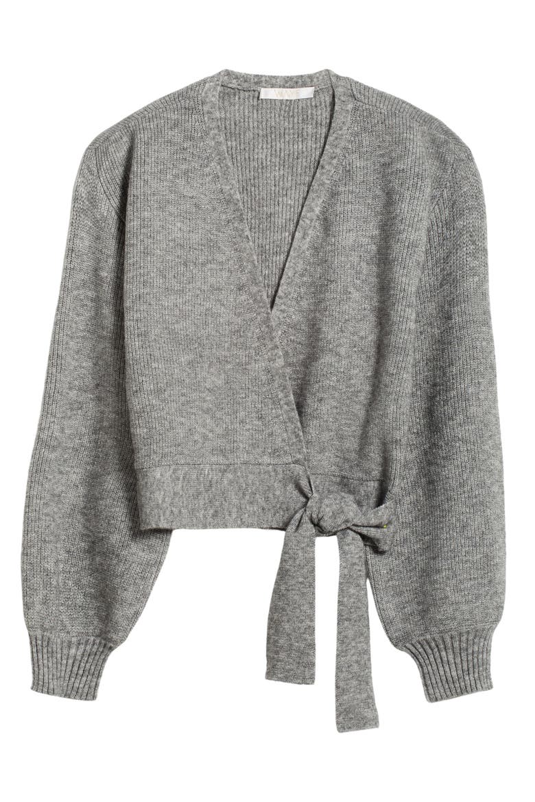 Sterling Wrap Sweater, Alternate, color, CHARCOAL