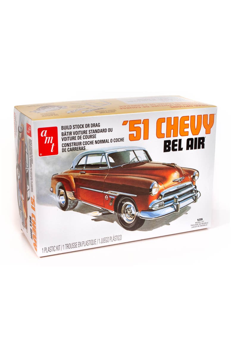 AMT 1951 Chevy Bel Air 2In1 Retro Deluxe Model Kit 1 to 25 Scale, Main, color, Multicolored