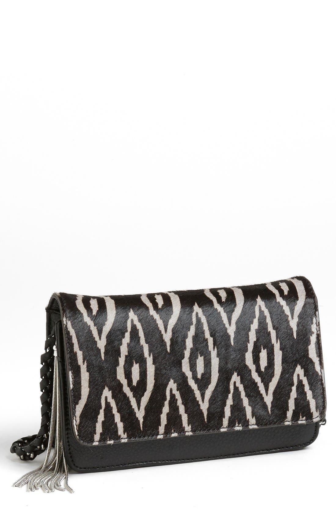 Kestenberg 'Alexis' Crossbody Bag, Main, color, GREY DIAMOND HAIRCALF