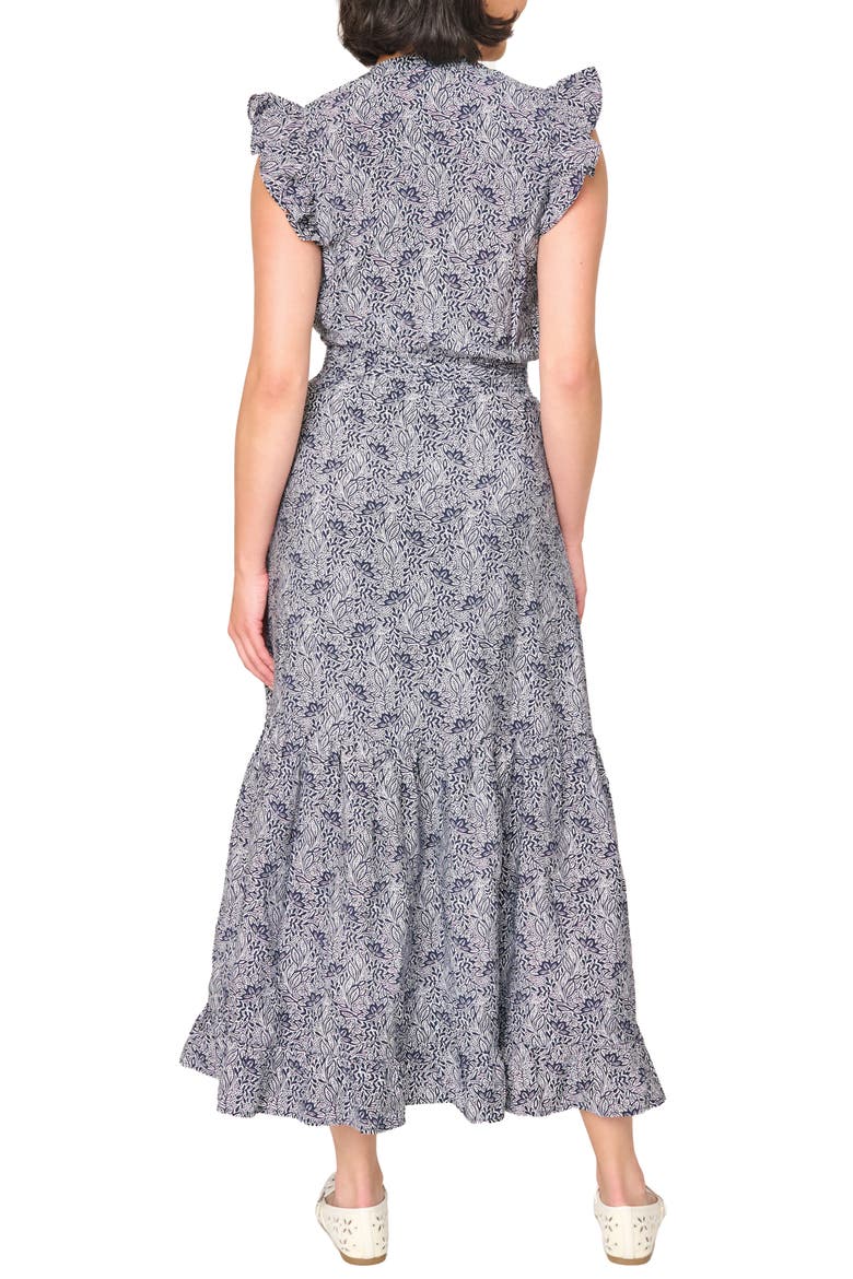 Floral Tie Waist Maxi Dress, Alternate, color, MIDNIGHT VINE