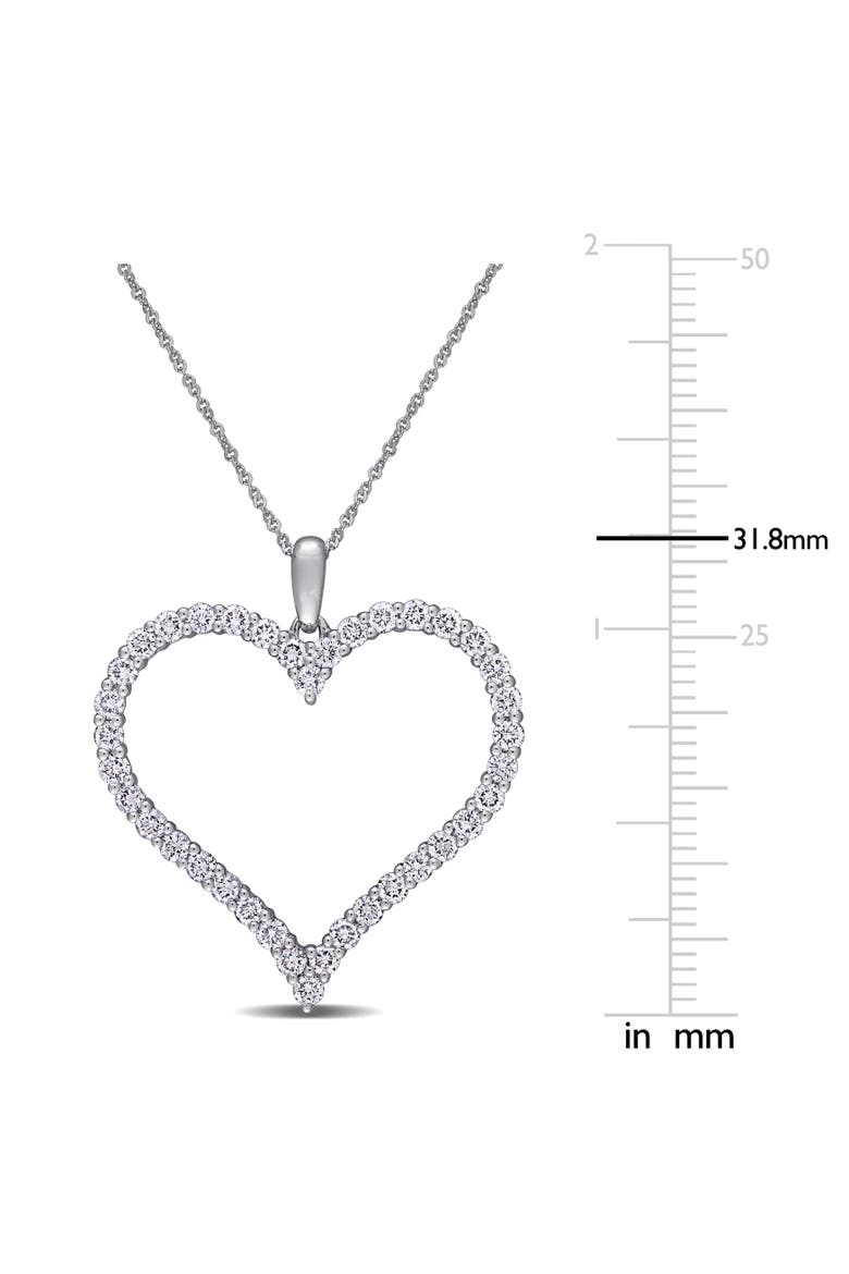 Lab-Grown Diamond Heart Necklace 14k, Alternate, color, White Gold