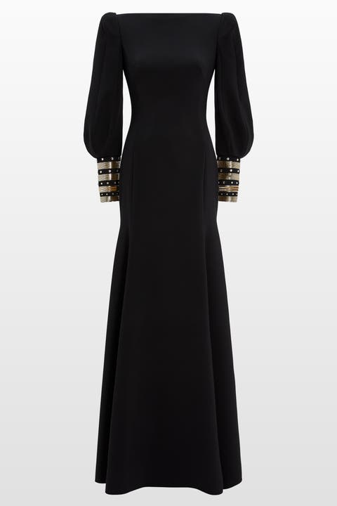 Francolin embellished-cuffs puff-sleeve maxi dress