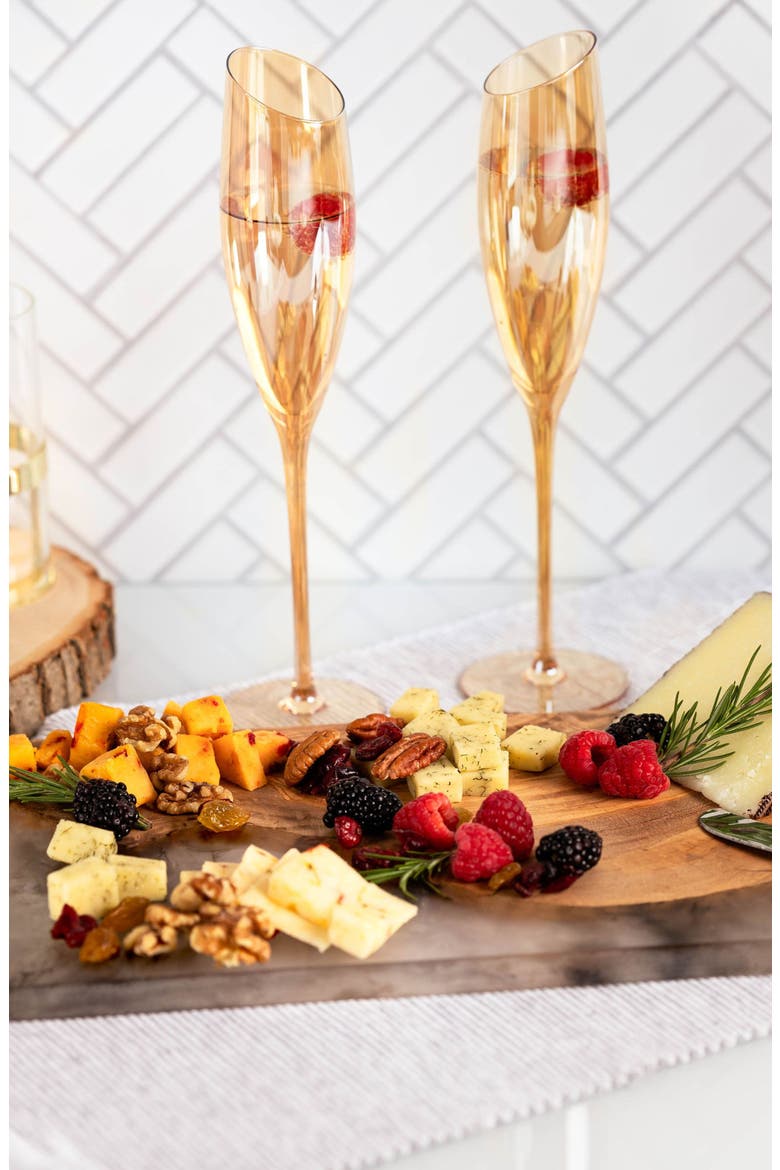 Slant Collection Champagne Glasses, Set of 2, Gold, Alternate, color, Gold