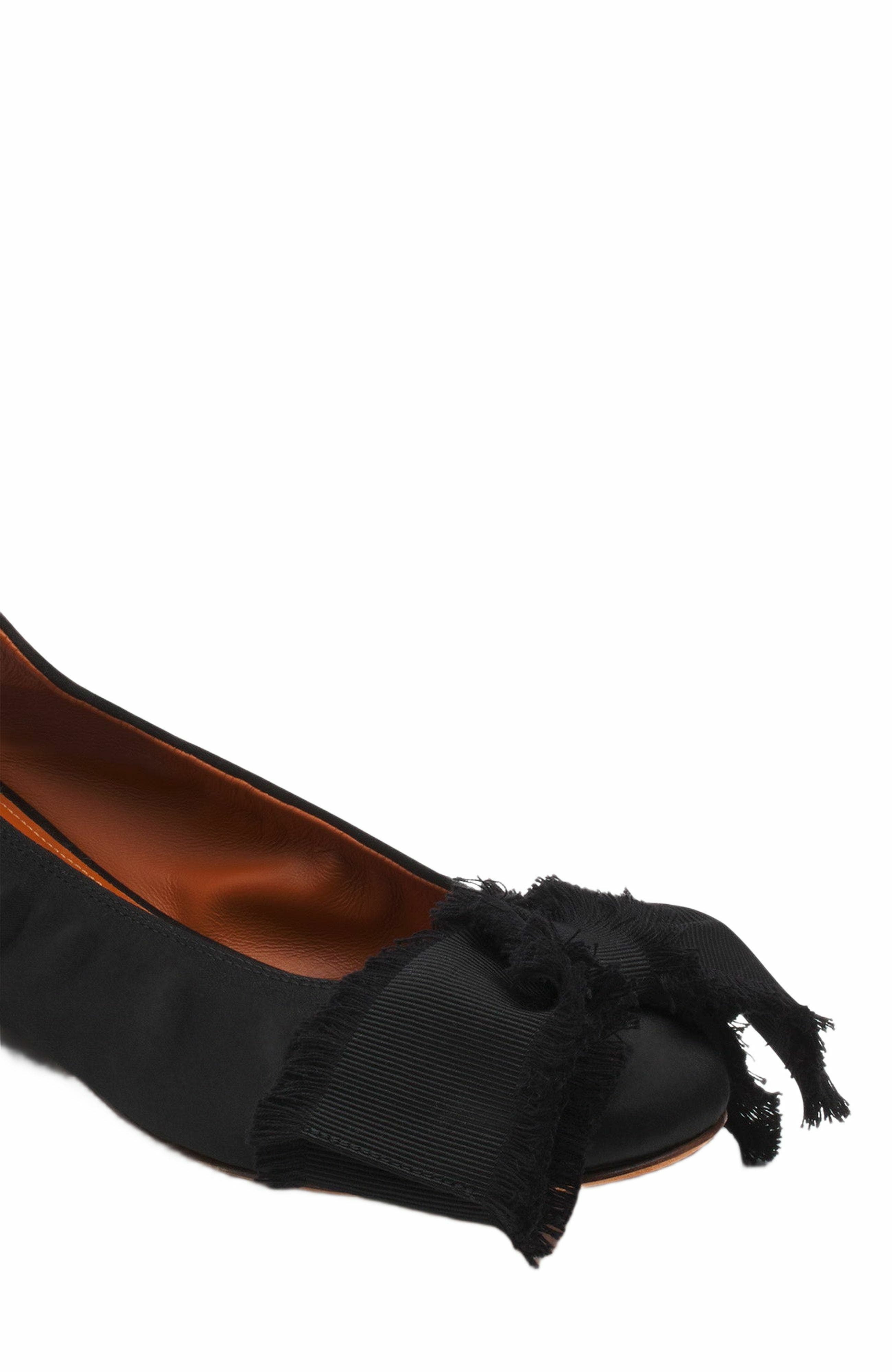 Ballerina Flat With A Satin Bow, Alternate, color, Black