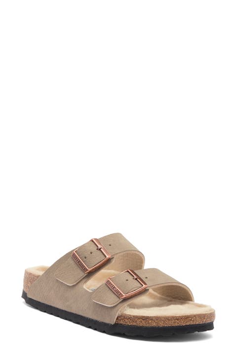 Arizona Genuine Shearling Lined Slide Sandal (Women)