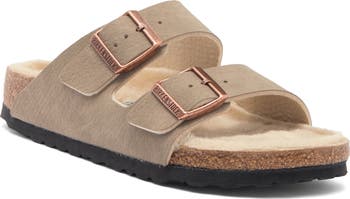 Birkenstock Arizona Genuine Shearling Lined Slide Sandal