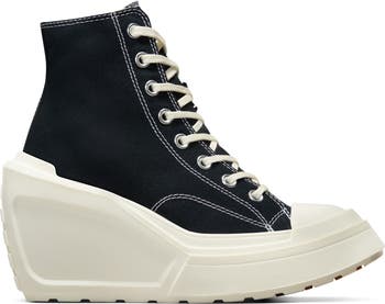 Converse wedge sneakers black best sale