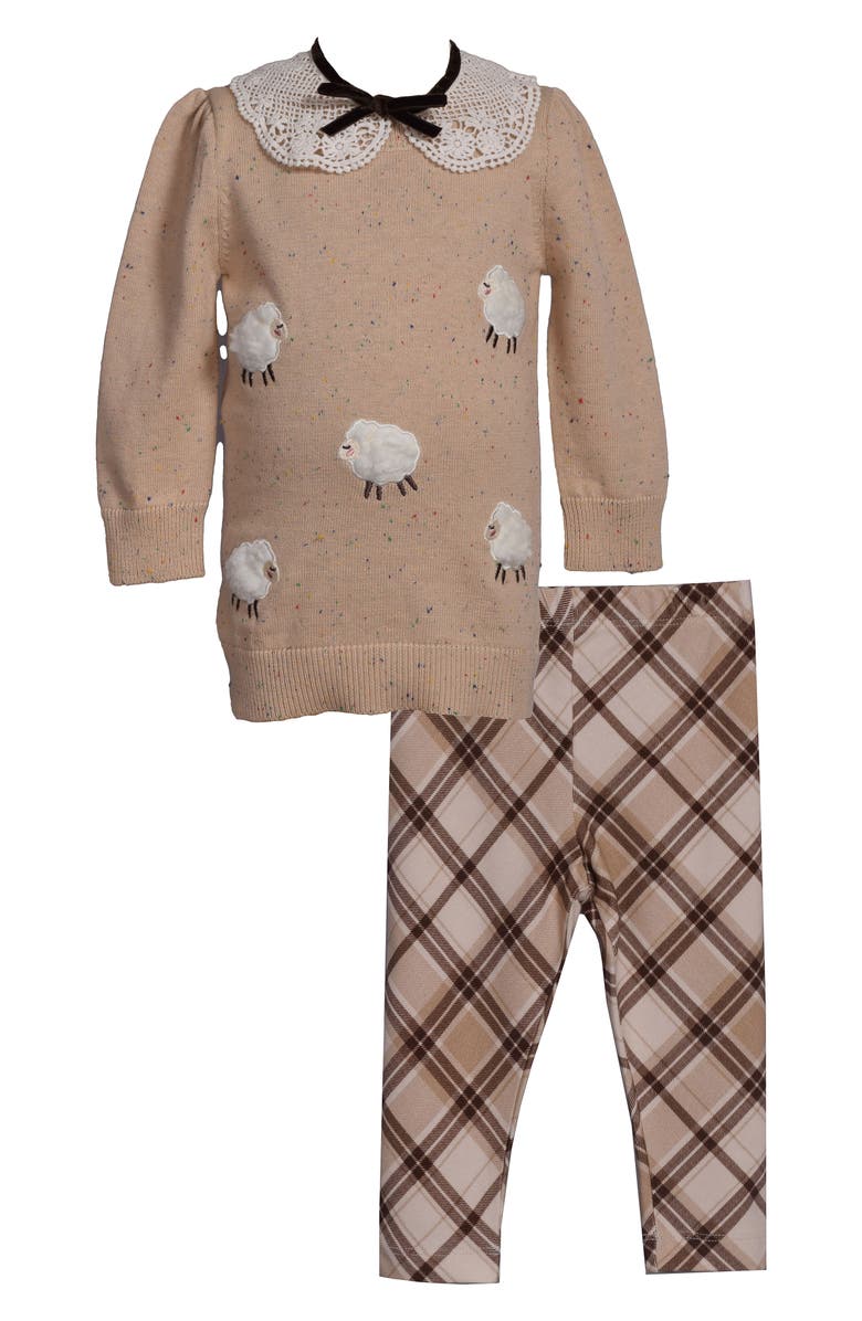 Iris & Ivy Little Lamb Sweater & Leggings Set, Main, color, Natural