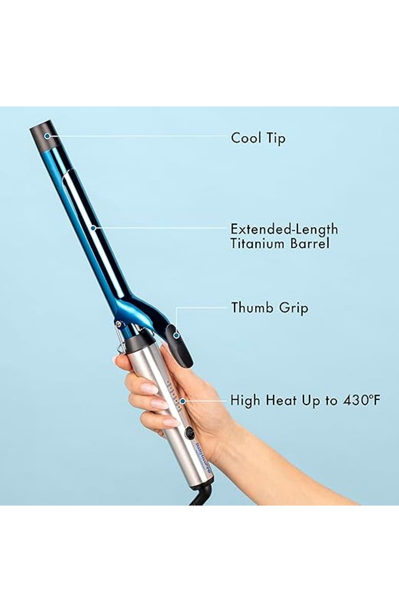 BaBylissPRO Nano Titanium 1" Extended Barrel Curling Iron, Alternate, color, Blue
