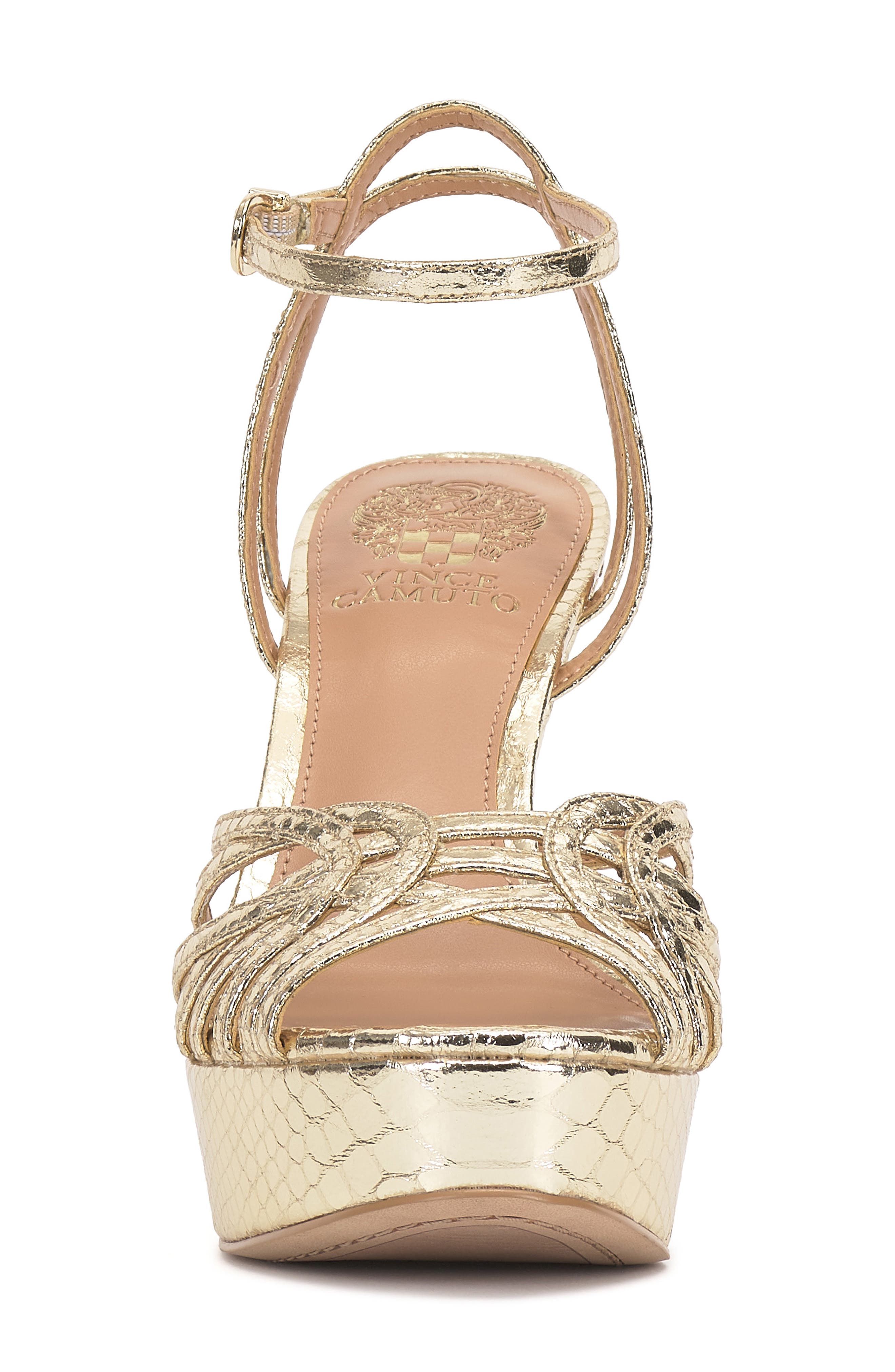 Samlee Platform Ankle Strap Sandal, Alternate, color, GOLD