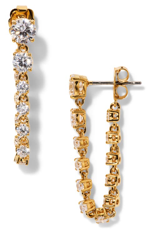 Cubic Zirconia Front/Back Earrings