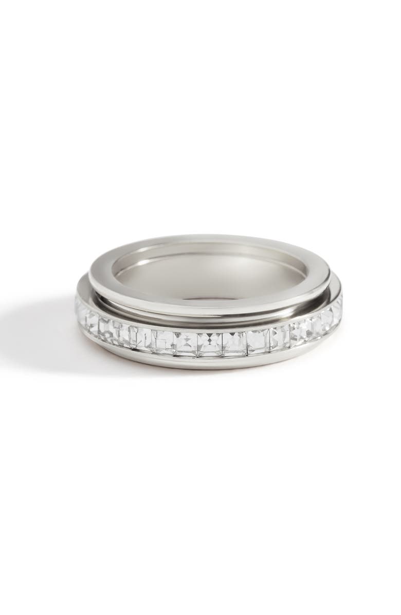 Mint
Lily Crystal Statement Spinning Fidget Ring, Main, color, Silver