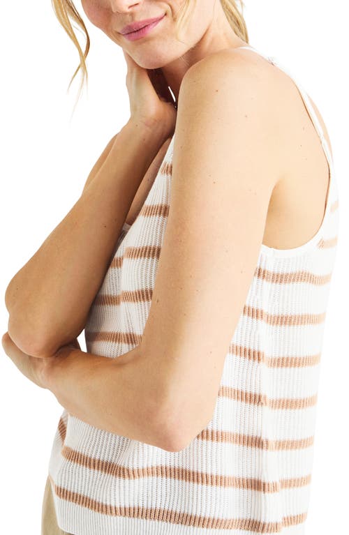 Splendid Luna Stripe Sweater Tank In Fawn/white
