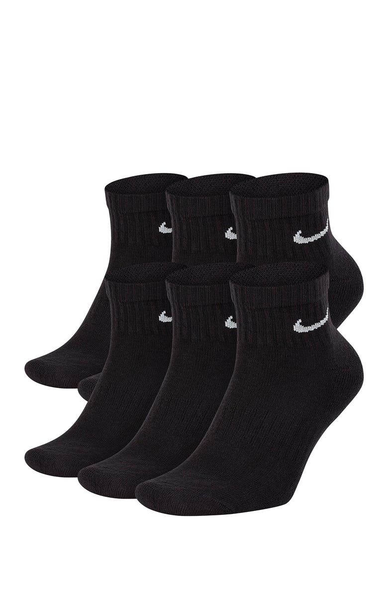 Nike Everyday Cushion Socks - Pack of 6, Main, color, 010 Black/White