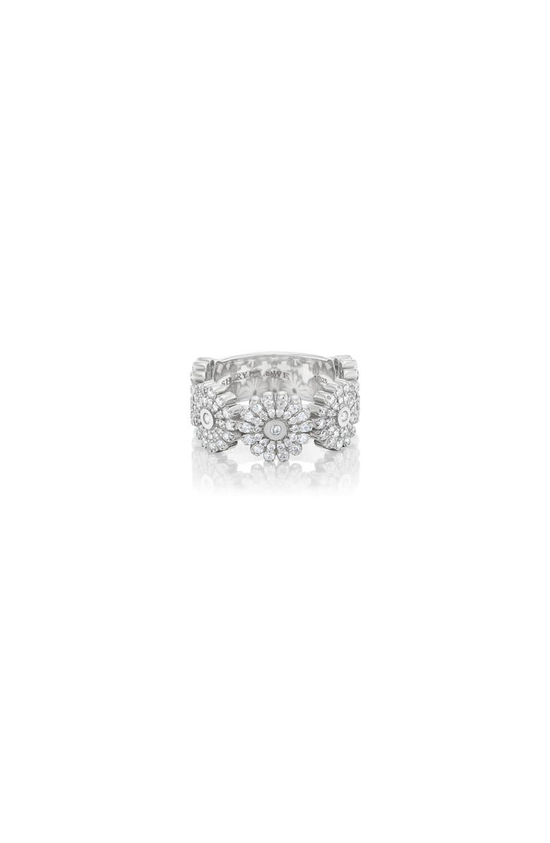 Sheryl Lowe Diamond Daisy Band Ring, Alternate, color, Sterling Silver