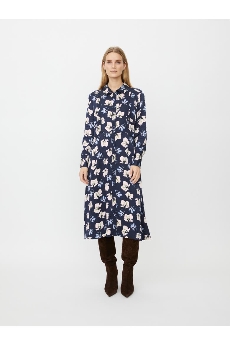 MaNolivienne Floral Print Midi Dress, Main, color, Navy Blazer