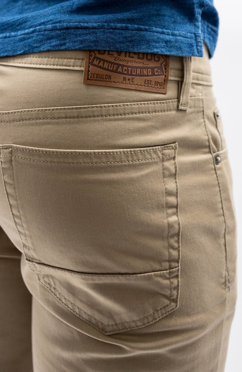 Devil-Dog Dungarees Sueded Stretch Sateen Five Pocket Pants, Alternate, color,