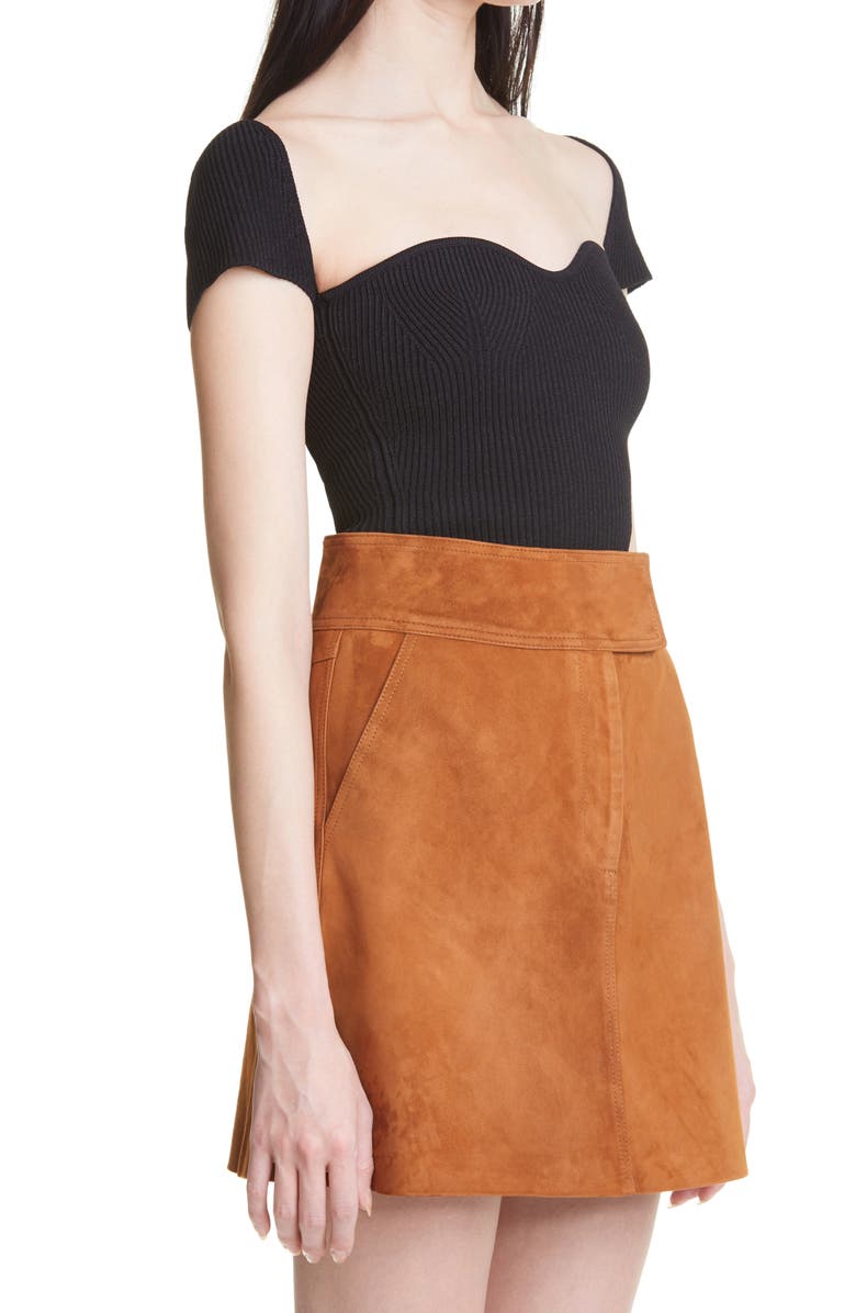 Khaite Ista Ribbed Bustier Sweater, Alternate, color,