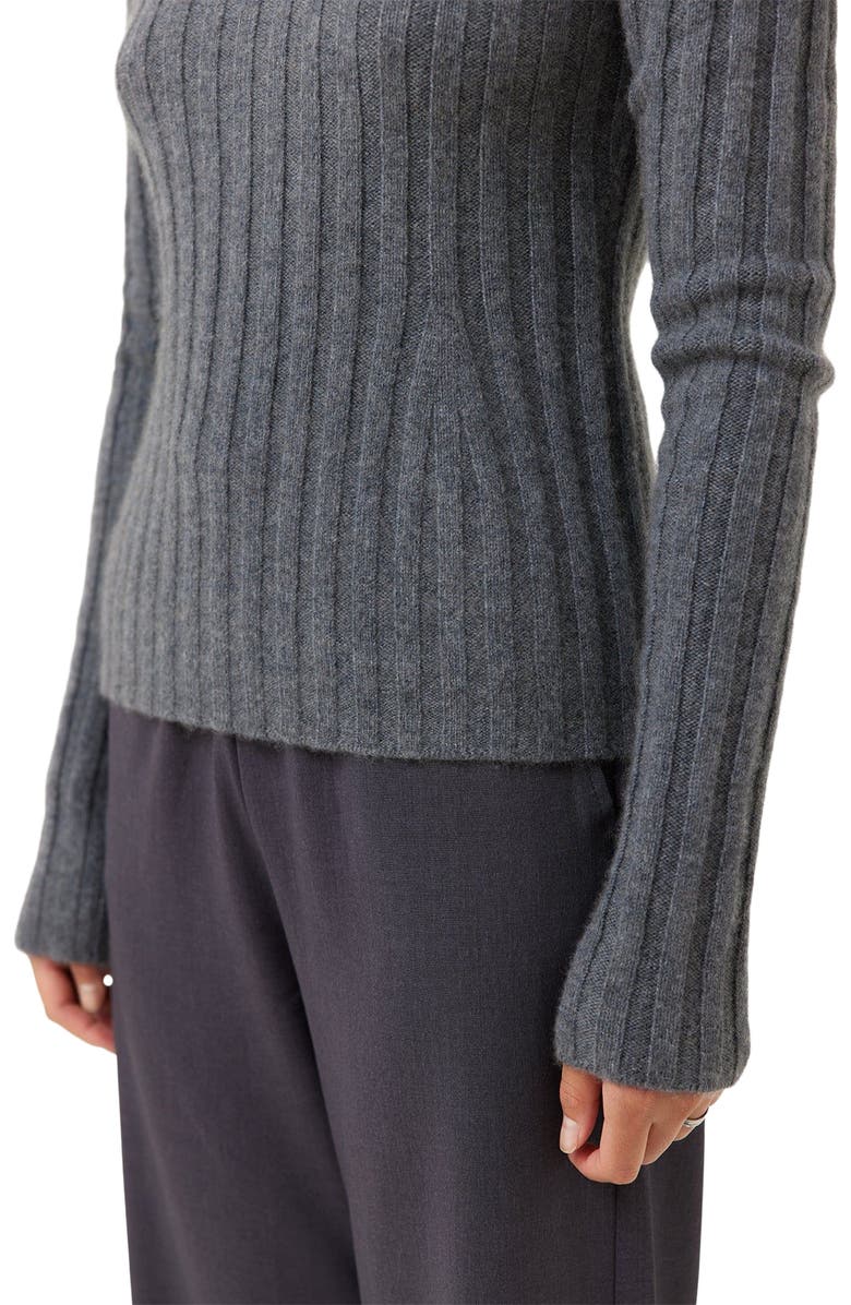GOBI Mongolian Cashmere Cashmere Turn-Up Cuffs Sweater, Alternate, color, Stone Gray