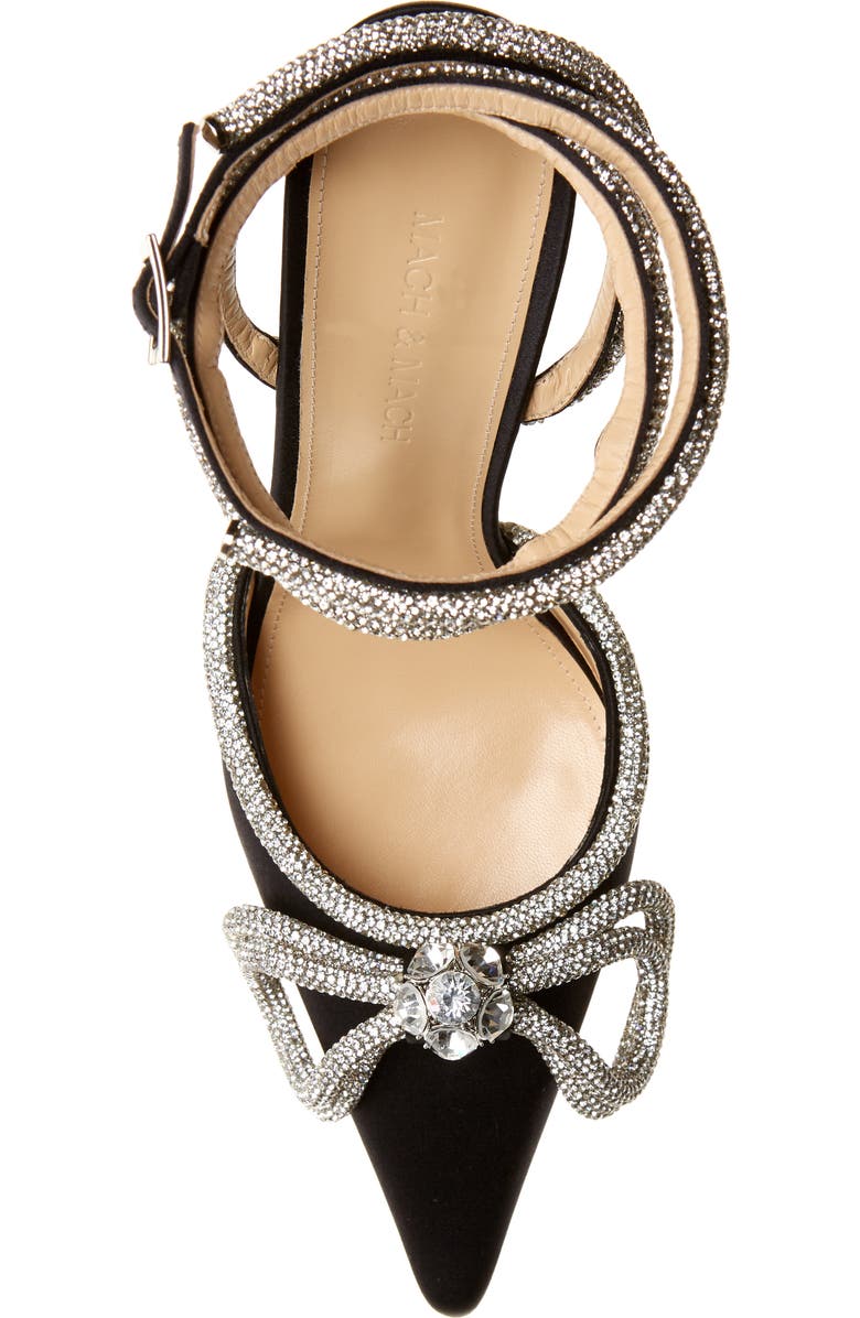 Mach & Mach Double Crystal Bow Satin Pump, Alternate, color,