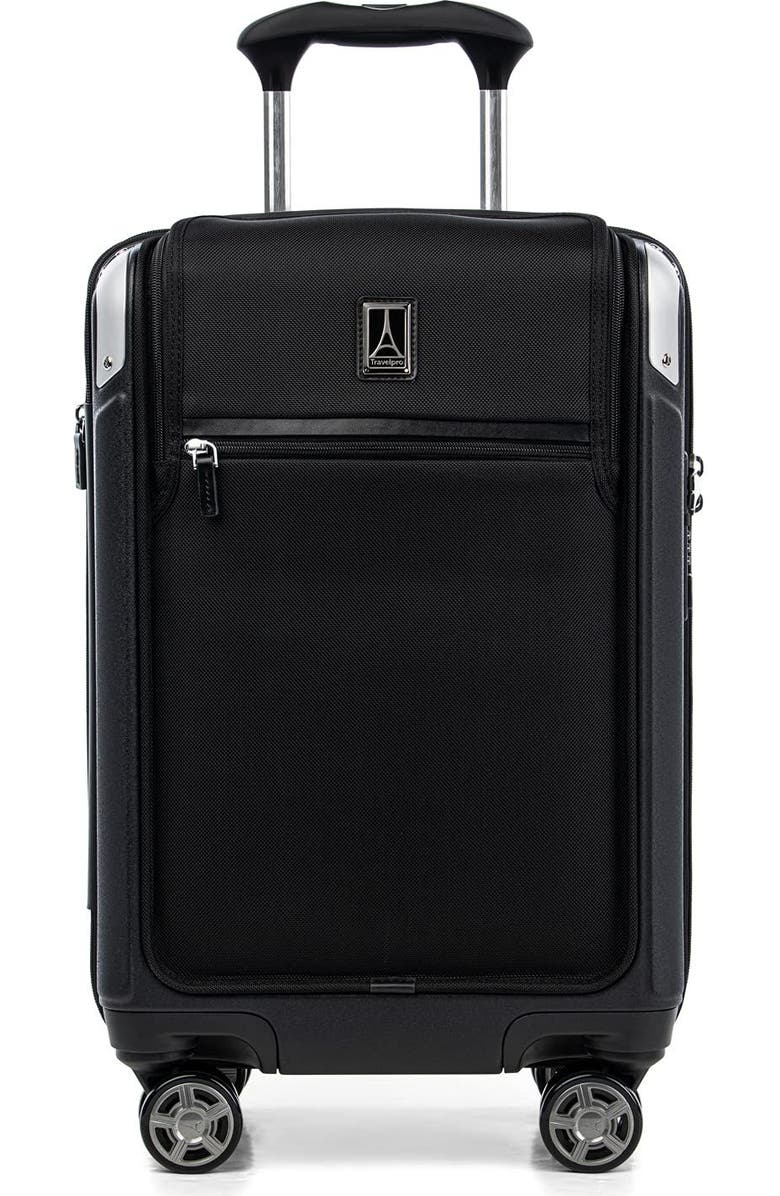 TRAVELPRO Platinum Elite Hardside Expandable Carry-on with Laptop Pocket 21-Inch Spinner, Main, color, Shadow Black