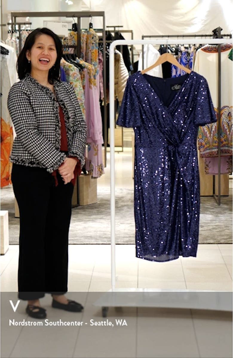 Surplice V-Neck Cocktail Dress, sales video thumbnail